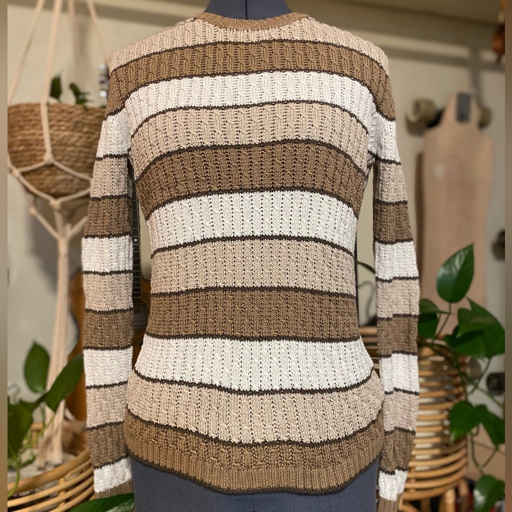 Fitted Striped Sweater.